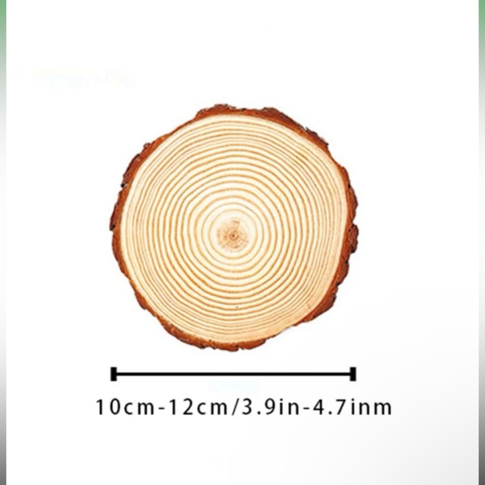 1set/6pcs 10-12cm Round Pine Wood Slices For Diy Crafts - Picture 7 of 16